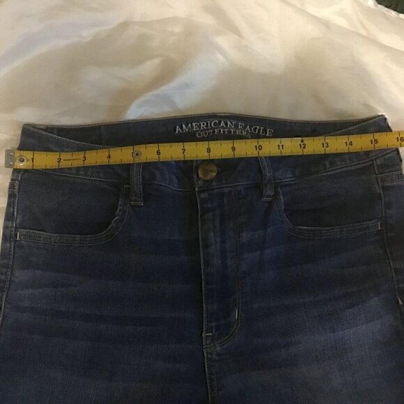 American Eagle Medium Wash Whisker Skinny Jeans 12 - Picture 7 of 9